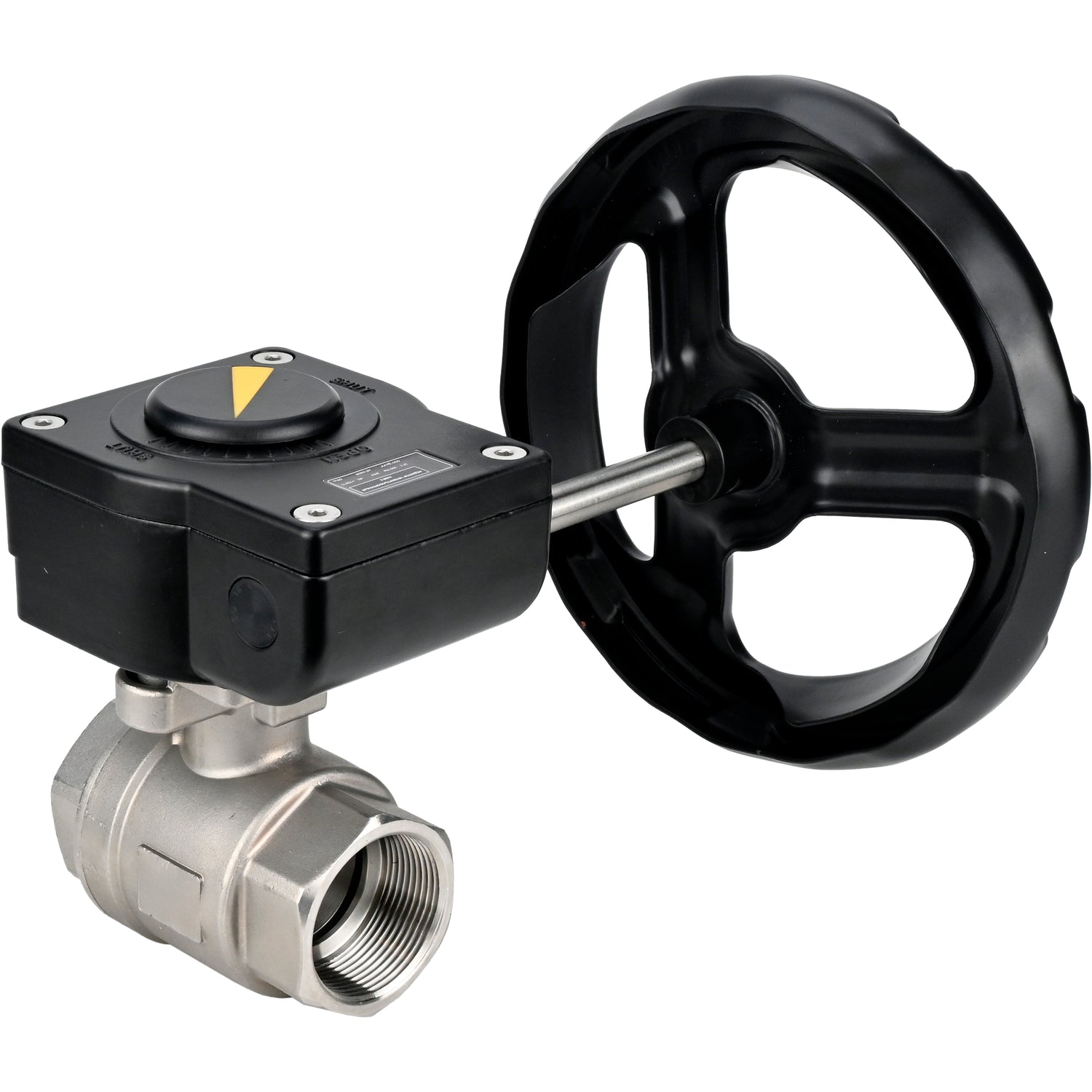 Robinet à boisseau sphérique en acier inoxydable Elephant kshmp316-elephant-ham, matériau du corps - acier inoxydable AISI 316, matériau de la bille - acier inoxydable AISI 316, joint - PTFE, à engrenage