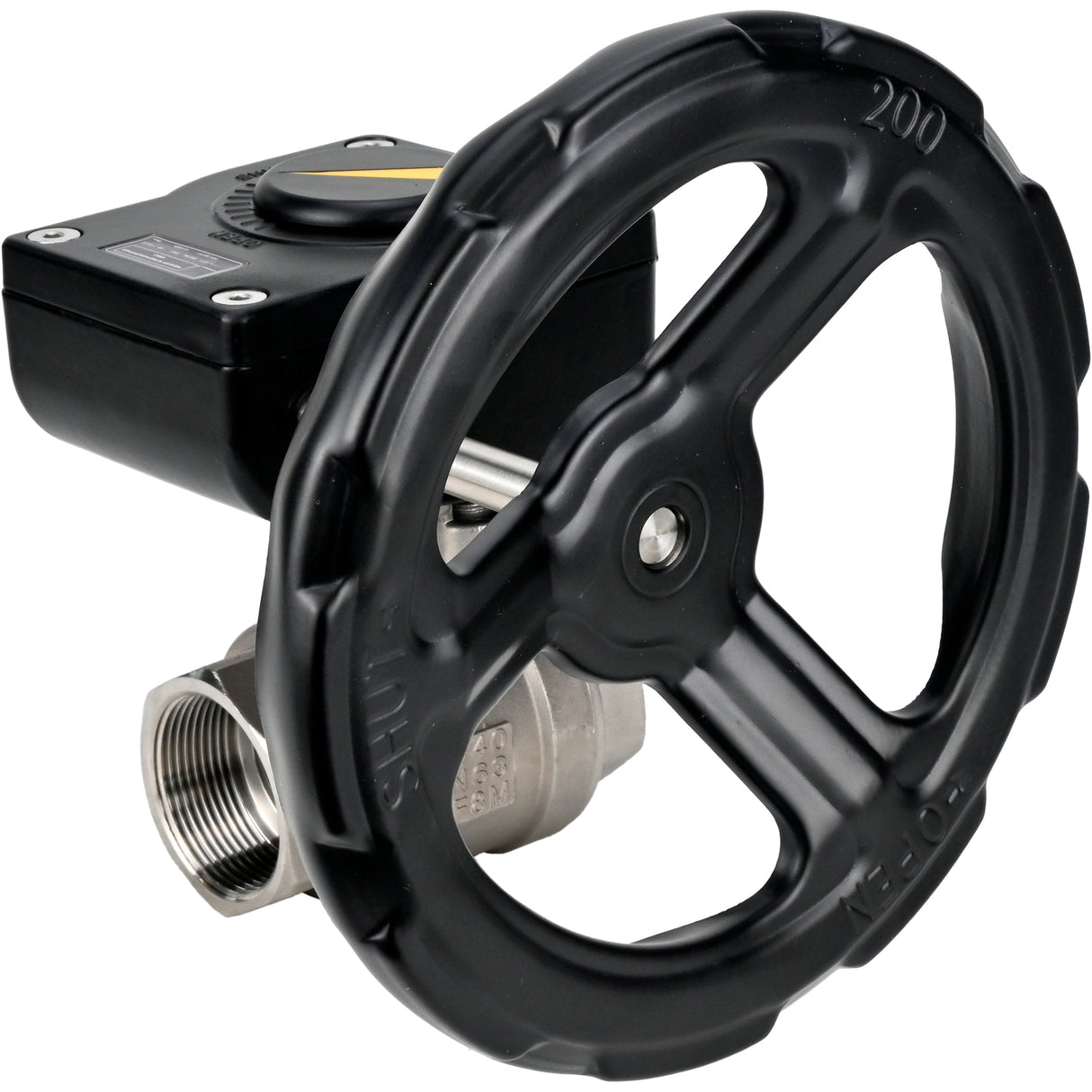 Robinet à boisseau sphérique en acier inoxydable Elephant kshmp316-elephant-ham, matériau du corps - acier inoxydable AISI 316, matériau de la bille - acier inoxydable AISI 316, joint - PTFE, à engrenage