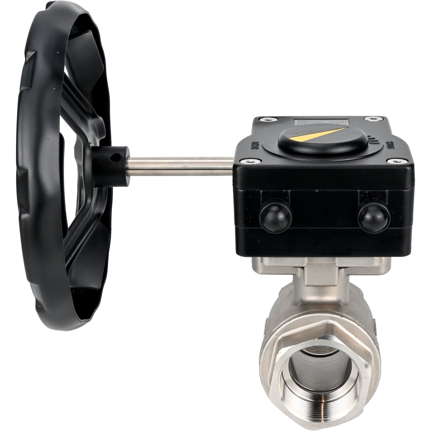 Robinet à boisseau sphérique en acier inoxydable Elephant kshmp316-elephant-ham, matériau du corps - acier inoxydable AISI 316, matériau de la bille - acier inoxydable AISI 316, joint - PTFE, à engrenage