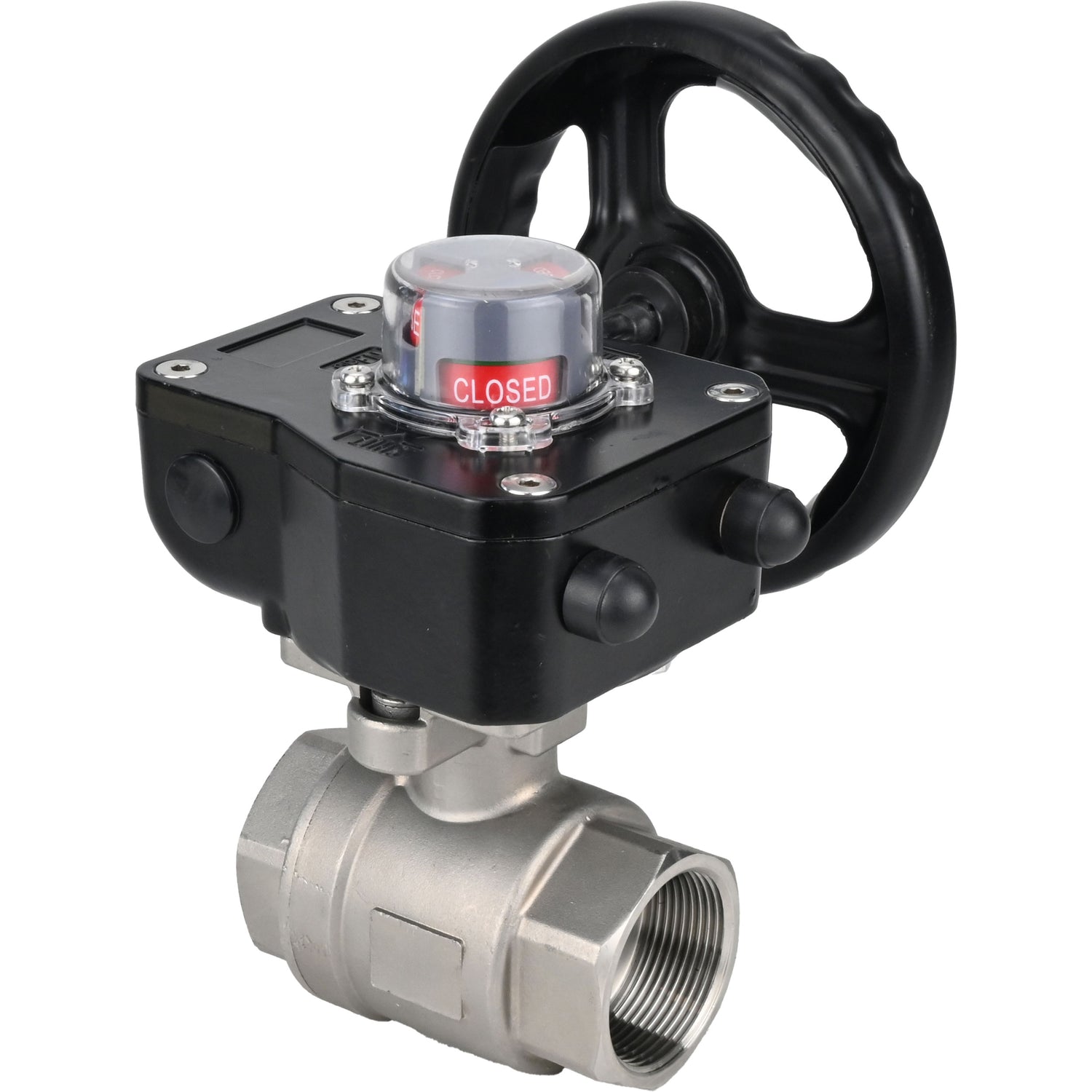 Robinet à boisseau sphérique en acier inoxydable Elephant kshmp316-elephant-hgb, matériau du corps - acier inoxydable AISI 316, matériau de la bille - acier inoxydable AISI 316, joint - PTFE, à engrenage