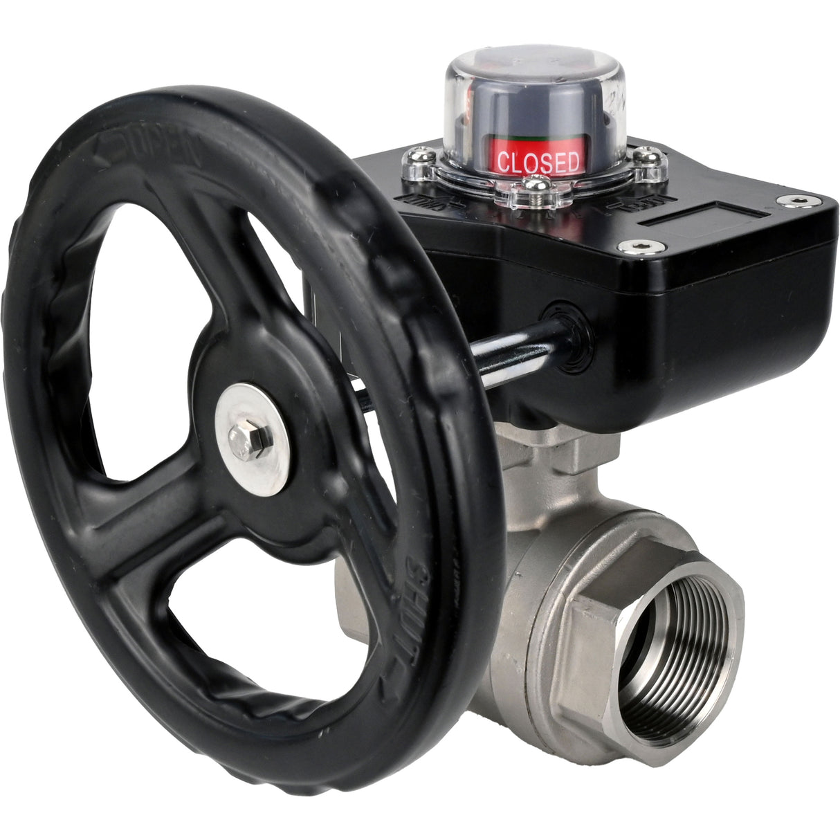 Robinet à boisseau sphérique en acier inoxydable Elephant kshmp316-elephant-hgb, matériau du corps - acier inoxydable AISI 316, matériau de la bille - acier inoxydable AISI 316, joint - PTFE, à engrenage