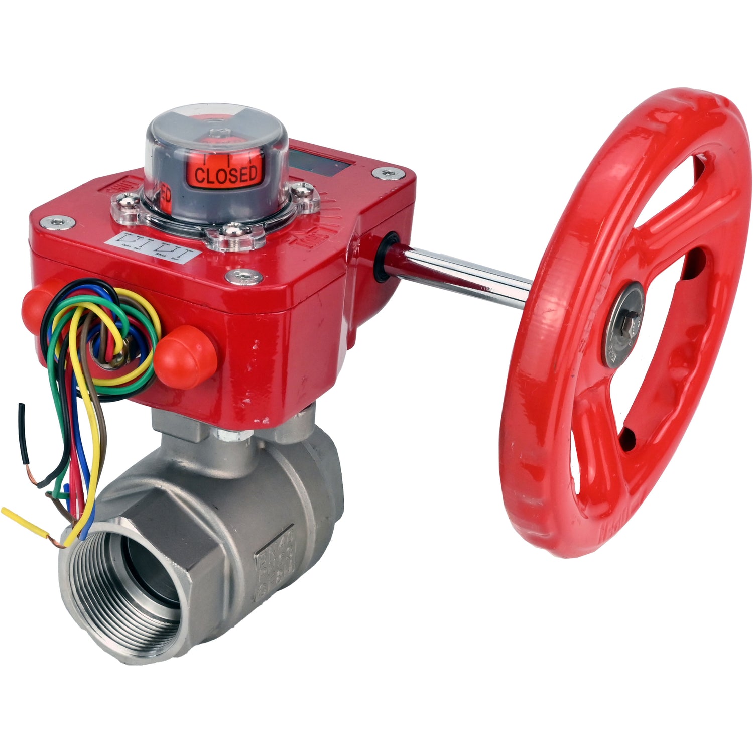 Robinet à boisseau sphérique en acier inoxydable Elephant kshmp316-elephant-hgbf, matériau du corps - acier inoxydable AISI 316, matériau de la bille - acier inoxydable AISI 316, joint - PTFE, à engrenage