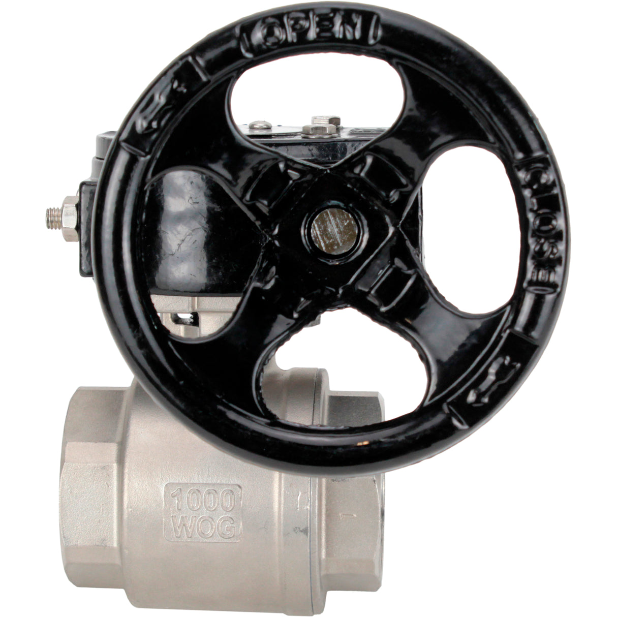 Robinet à boisseau sphérique en acier inoxydable Elephant kshmp316-elephant-rdn, matériau du corps - acier inoxydable AISI 316, matériau de la bille - acier inoxydable AISI 316, joint - PTFE, à engrenage