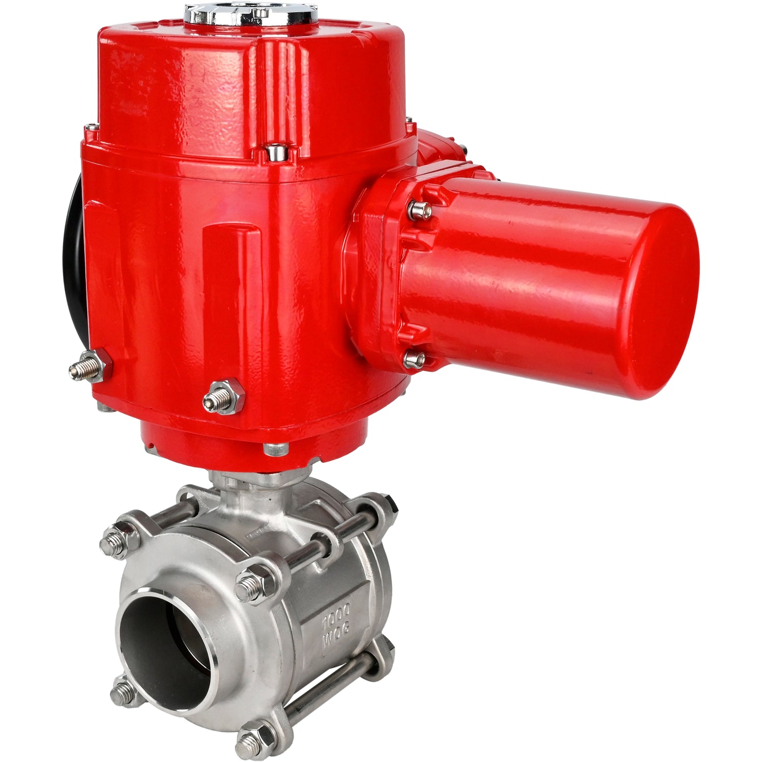 Robinet à boisseau sphérique en acier inoxydable Elephant BVPP 316.200-ISO PSI914 SS316 passage intégral, à souder, matériau du corps - acier inoxydable, actionneur électrique quart de tour Elephant QT-W (M) EX 220 V