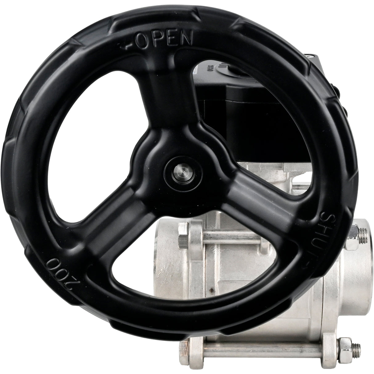 Robinet à boisseau sphérique en acier inoxydable Elephant kshpp-316200-iso_ham, matériau du corps - acier inoxydable AISI 316, matériau de la bille - acier inoxydable AISI 316, joint - PTFE, commande par poignée