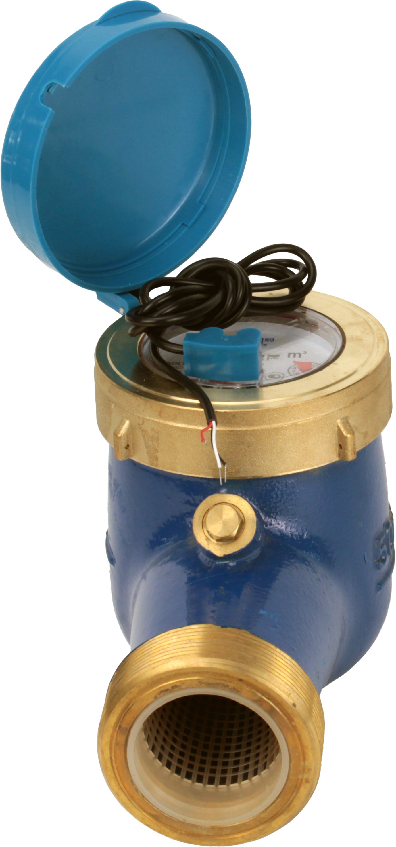 Compteur d'eau Elephant MKU2i universel, à turbine, avec sortie impulsionnelle, multi-jet, en fonte, fileté