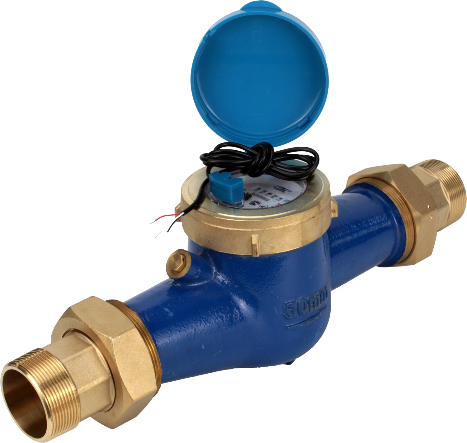 Compteur d'eau Elephant MKU2i universel, à turbine, avec sortie impulsionnelle, multi-jet, en fonte, fileté