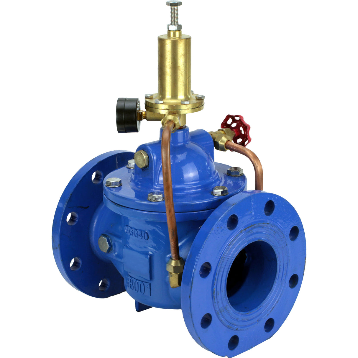 Régulateurs « à réglage automatique » avec commande pilote ElephantPVB3-1313N-F, régulateurs à membrane, corps - fonte GGG40, disque - fonte GGG40, joint - NBR, raccord à bride