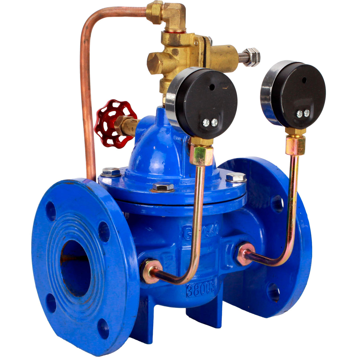 Régulateurs de pression différentielle avec commande pilote Elephant PVA1-1313RR-F, régulateurs à membrane, corps - fonte GGG40, disque - fonte GGG40, joint - caoutchouc naturel renforcé, raccord à bride