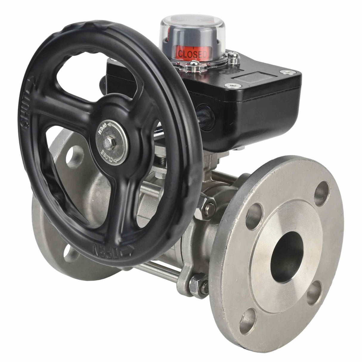 Robinet à boisseau sphérique en acier inoxydable Elephant ksfpt-304-180-hgb, matériau du corps - acier inoxydable AISI 304, matériau de la bille - acier inoxydable AISI 304, joint - PTFE, commande par poignée