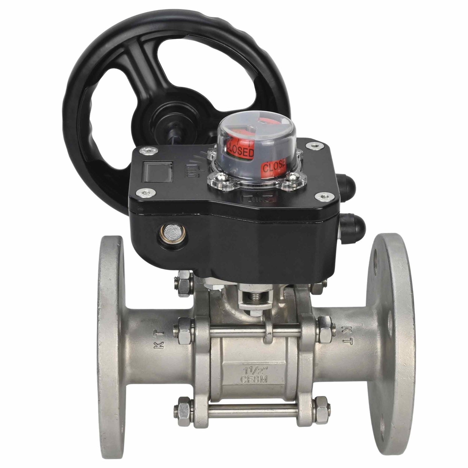 Robinet à boisseau sphérique en acier inoxydable Elephant ksfpt-304-180-hgb, matériau du corps - acier inoxydable AISI 304, matériau de la bille - acier inoxydable AISI 304, joint - PTFE, commande par poignée