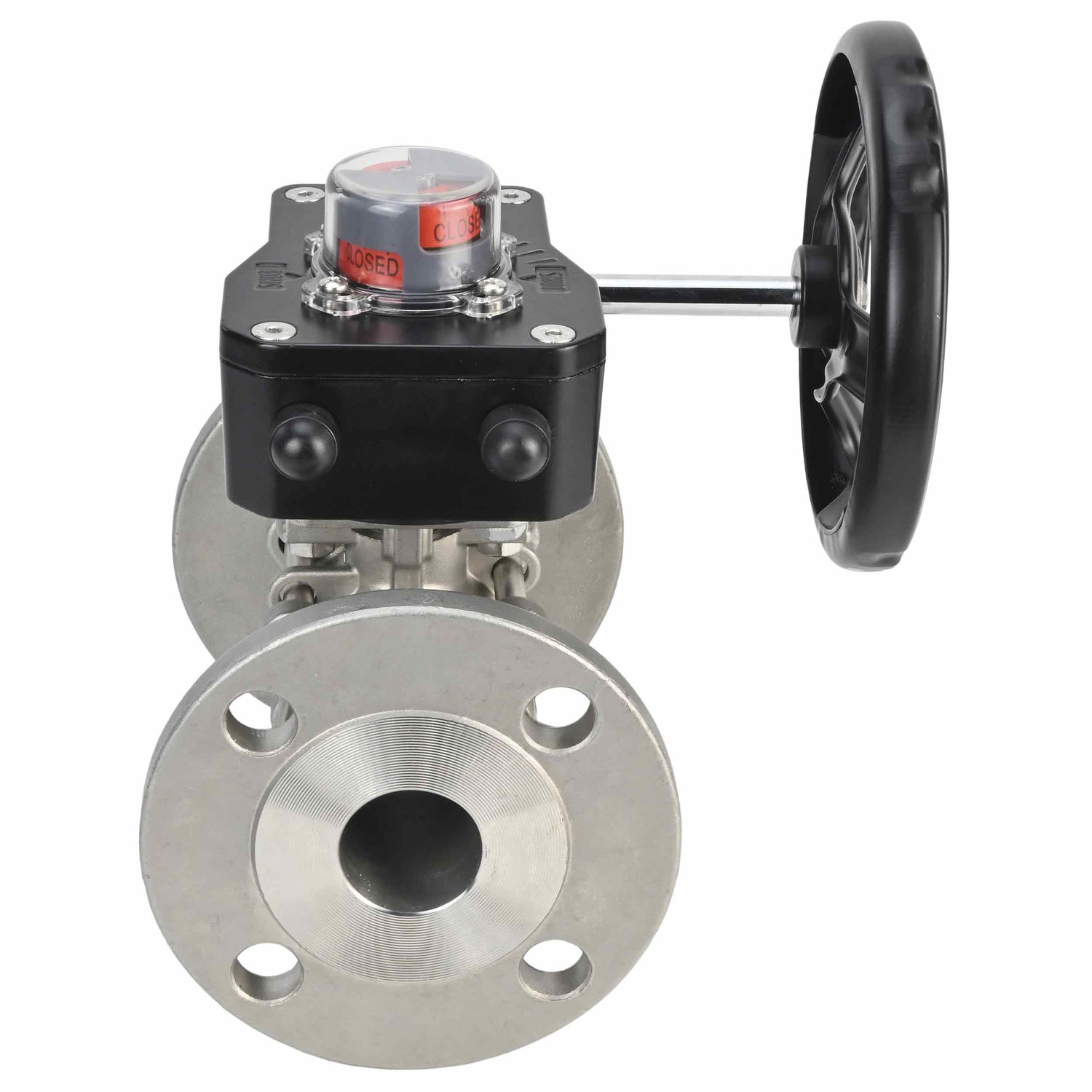 Robinet à boisseau sphérique en acier inoxydable Elephant ksfpt-304-180-hgb, matériau du corps - acier inoxydable AISI 304, matériau de la bille - acier inoxydable AISI 304, joint - PTFE, commande par poignée