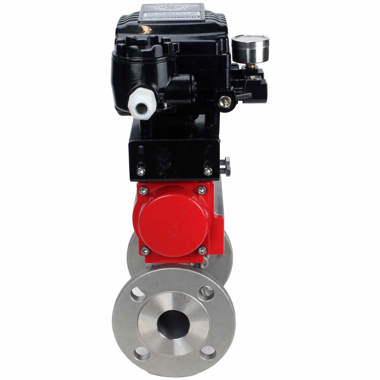 Robinet à boisseau sphérique en acier inoxydable Elephant ksfpt-304-180-sa-yt1000rsn, matériau du corps - acier inoxydable AISI 304, matériau de la bille - acier inoxydable AISI 304, joint - PTFE, actionné par actionneur pneumatique