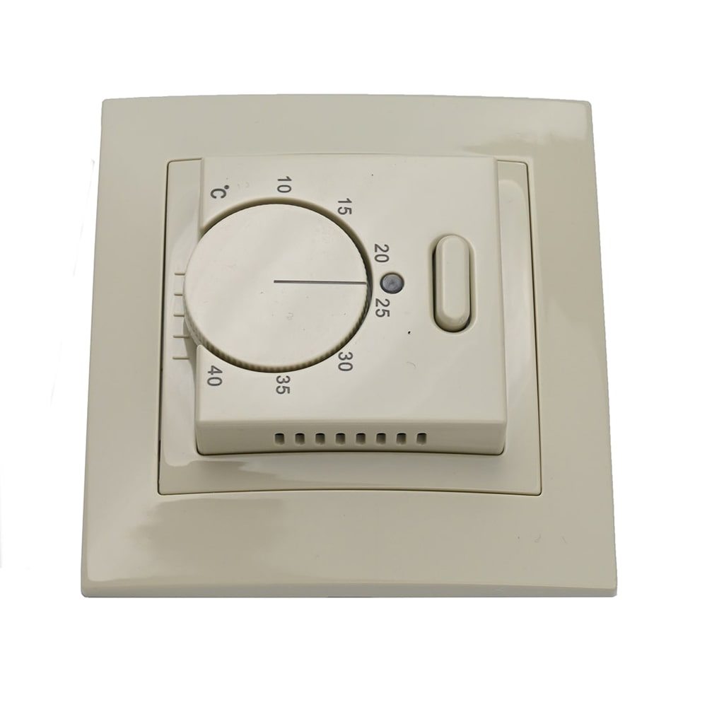 Thermostat de chauffage au sol Elephant T03SM, matériau du corps - plastique, couleur - beige, commande manuelle