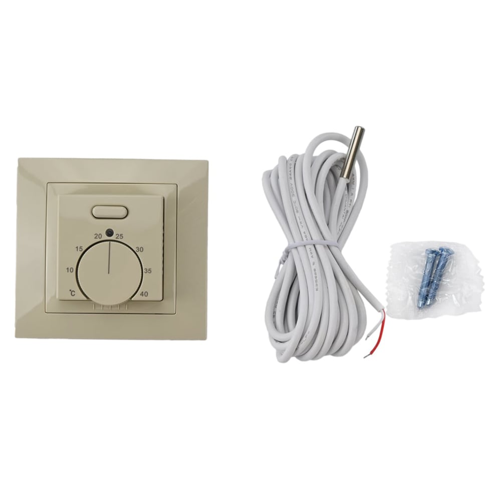 Thermostat de chauffage au sol Elephant T03SM, matériau du corps - plastique, couleur - beige, commande manuelle