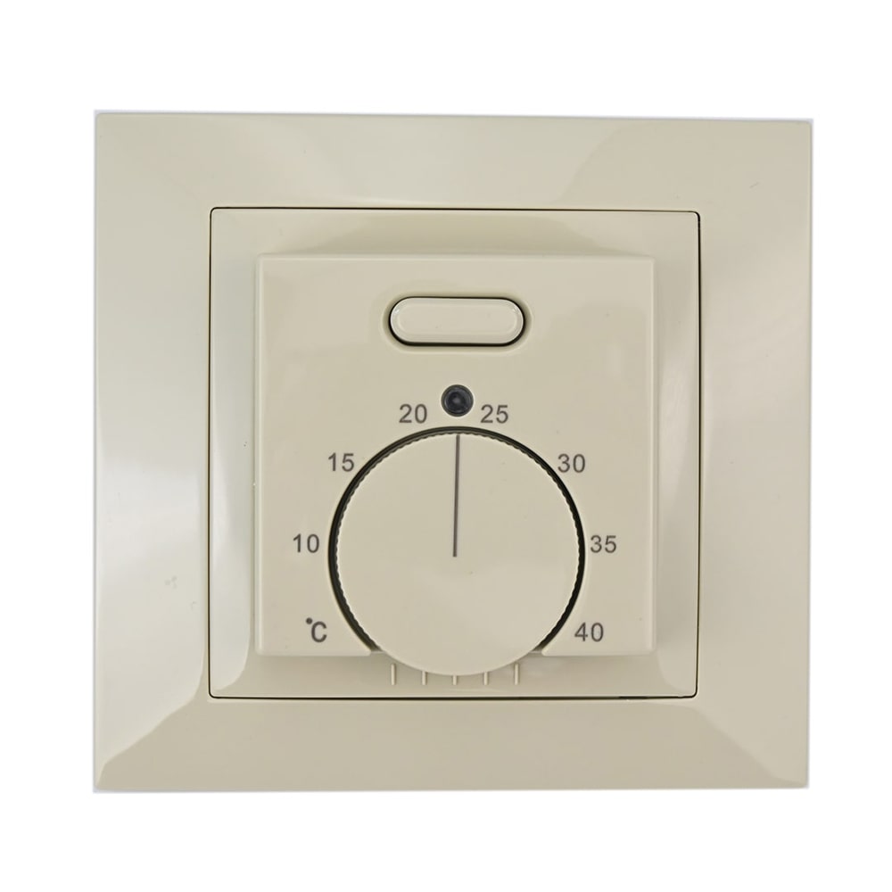 Thermostat de chauffage au sol Elephant T03SM, matériau du corps - plastique, couleur - beige, commande manuelle