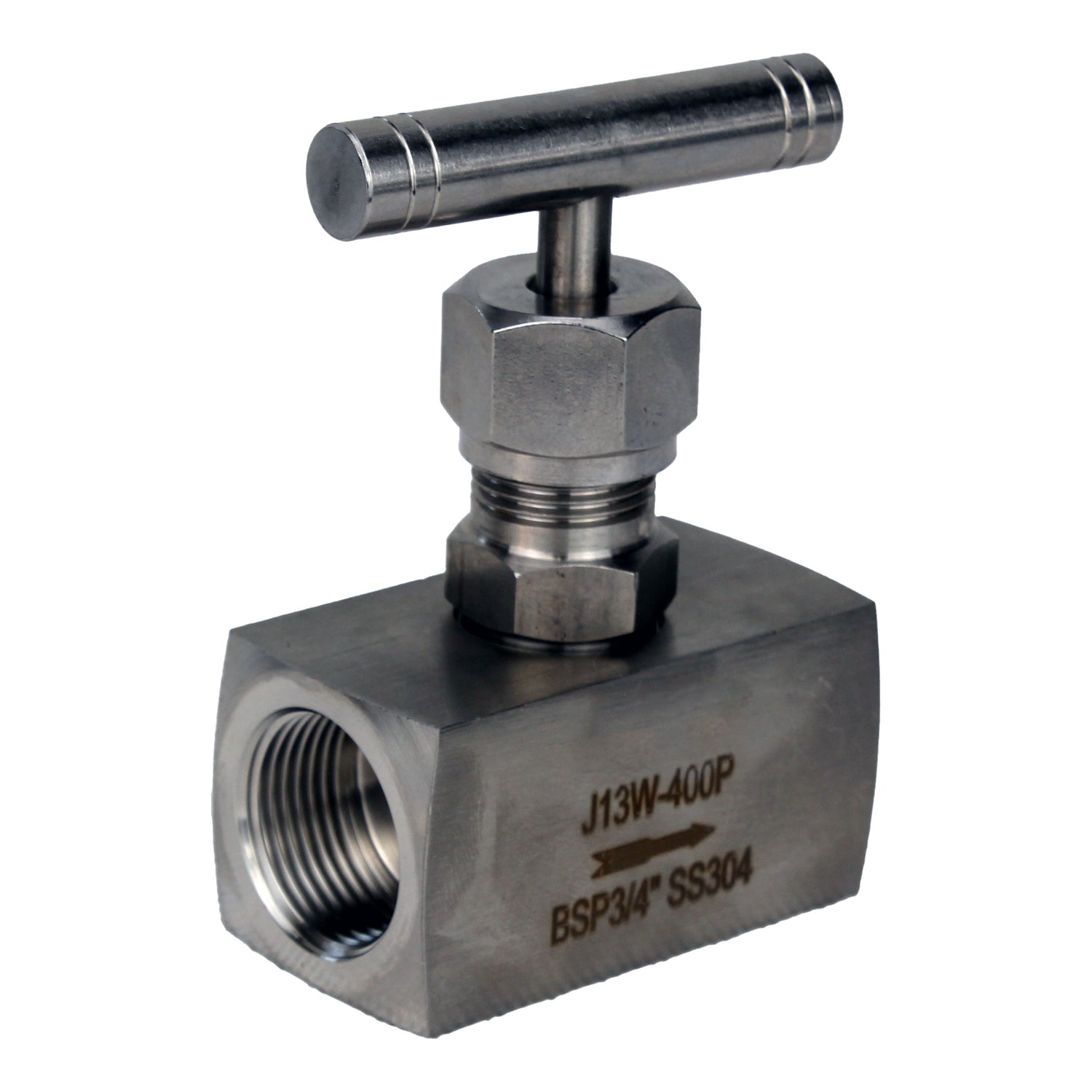 Elephant VN31M-T-Ht threaded needle valve, body - stainless steel 304, seal - metal, with T-handle
