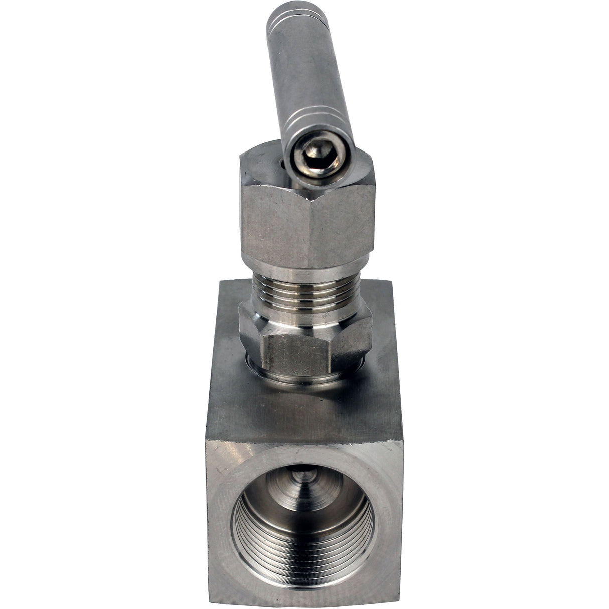 Elephant VN32M-T-Ht threaded needle valve, body - stainless steel 316, seal - metal, with T-handle