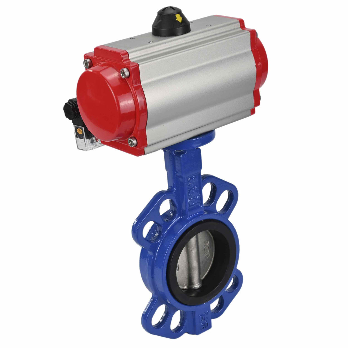 Vanne papillon d'eau Elephant g50-g40-epdm-elephant-sa-4m310-110/220, matériau du corps - fonte GGG50, matériau du disque - fonte GGG40, joint - EPDM, actionné par actionneur pneumatique