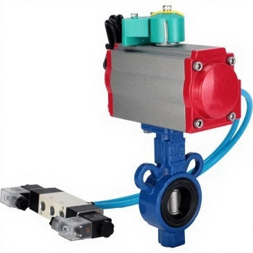 Water Butterfly valves Elephant WBV0232E-2W-Fb-H DN25-32 16 bar  body - aluminum alloy, disc - 316L stainless steel, seal - EPDM, with PA-DA-XXX pneumatic actuator, 4V320-08 220V pneumatic distributor, and ALS200D magnetic switch