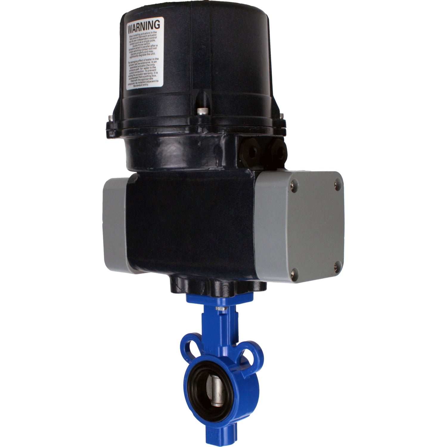Butterfly valves Elephant WBV0232E-2W-Fb-H interflanged, body - aluminium alloy, disc - 316L stainless steel, seal - EPDM, with electric quarter turn actuator Elephant QTSA-N-EM-O0-220VAC