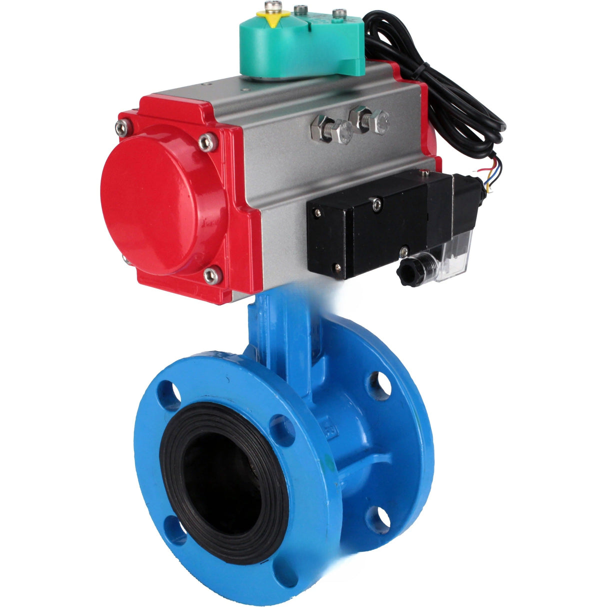 Disc rotary valves Elephant WBV1331E-2W-F-H DN50-300 16 bar body - GGG40 cast iron, disc - 304 stainless steel, seal - EPDM, with pneumatic actuator PA-DA-XXX, pneumatic distributor 4M310-08 NAMUR 24V and ALS200D magnetic switch