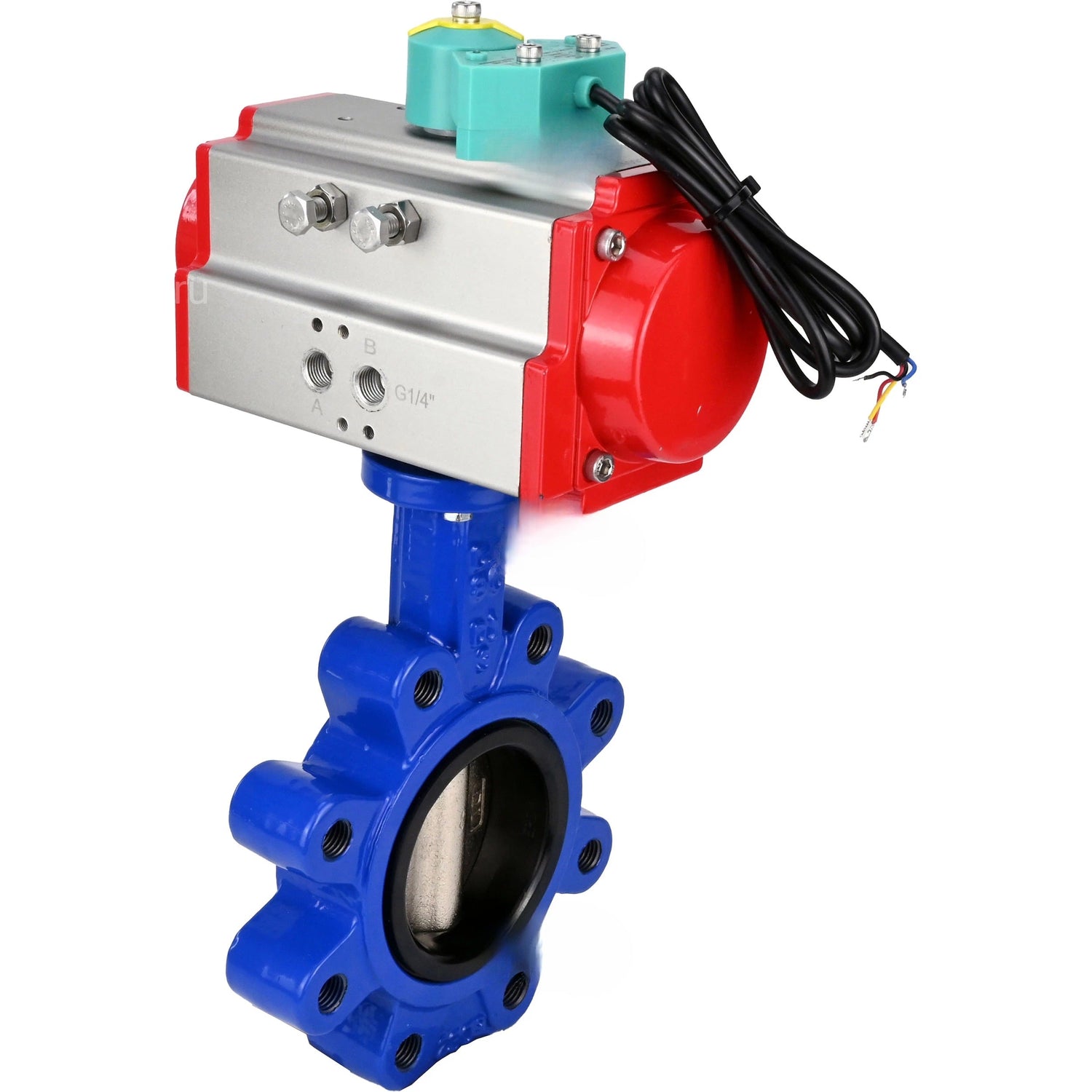 Disc rotary valves Elephant WBV1616N-2W-Fb-H DN50-150 16 bar LUG body - QT450 cast iron, disc - QT450 cast iron, seal - NBR, with pneumatic drive PA-DA-XXX and ALS200D magnetic switch