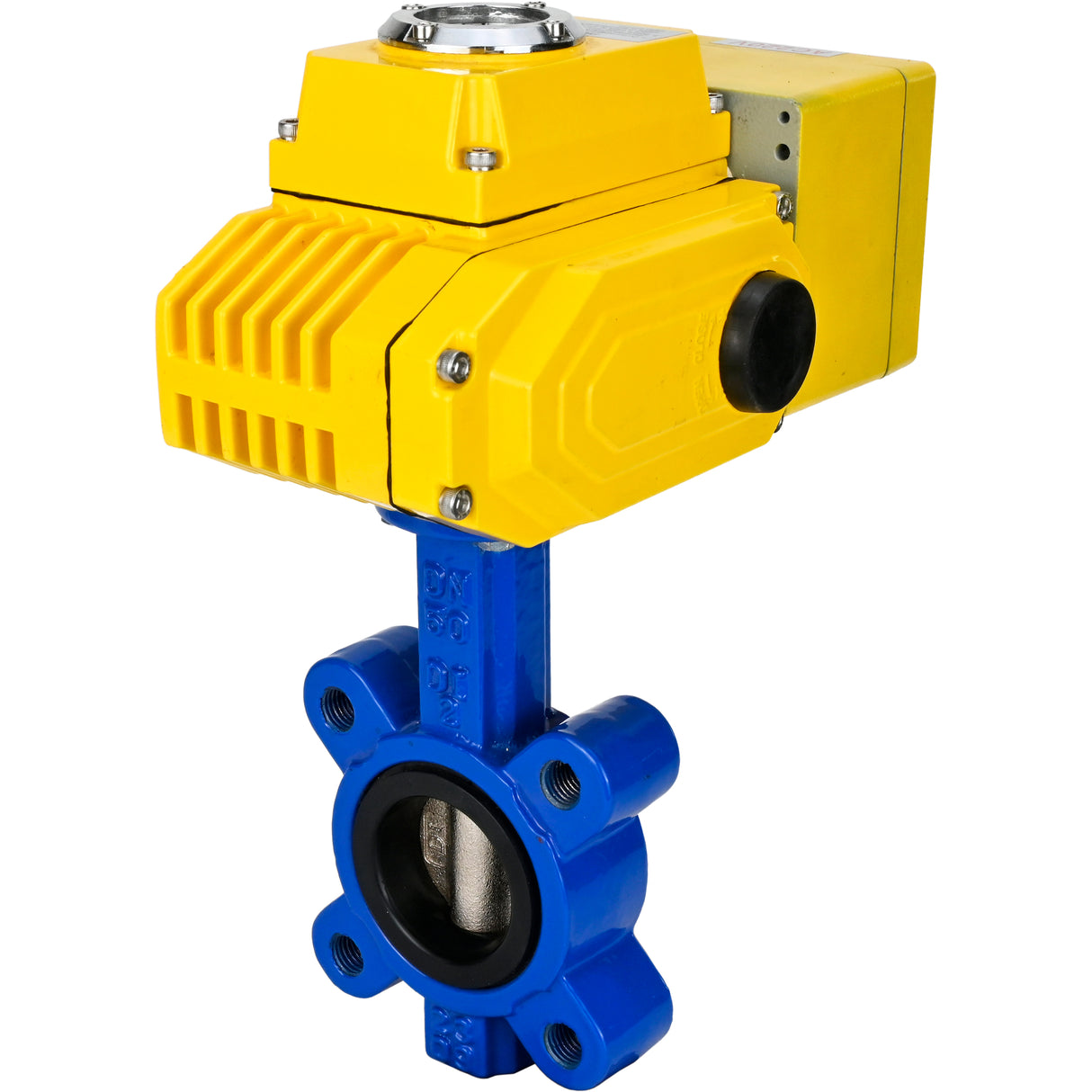 Vanne papillon d'eau Elephant WBV1616N-2W-Fb-H, matériau du corps - fonte QT450, matériau du disque - fonte QT450, joint - NBR, actionneur électrique QT-N-EM-A1-220VAC-U1 220V