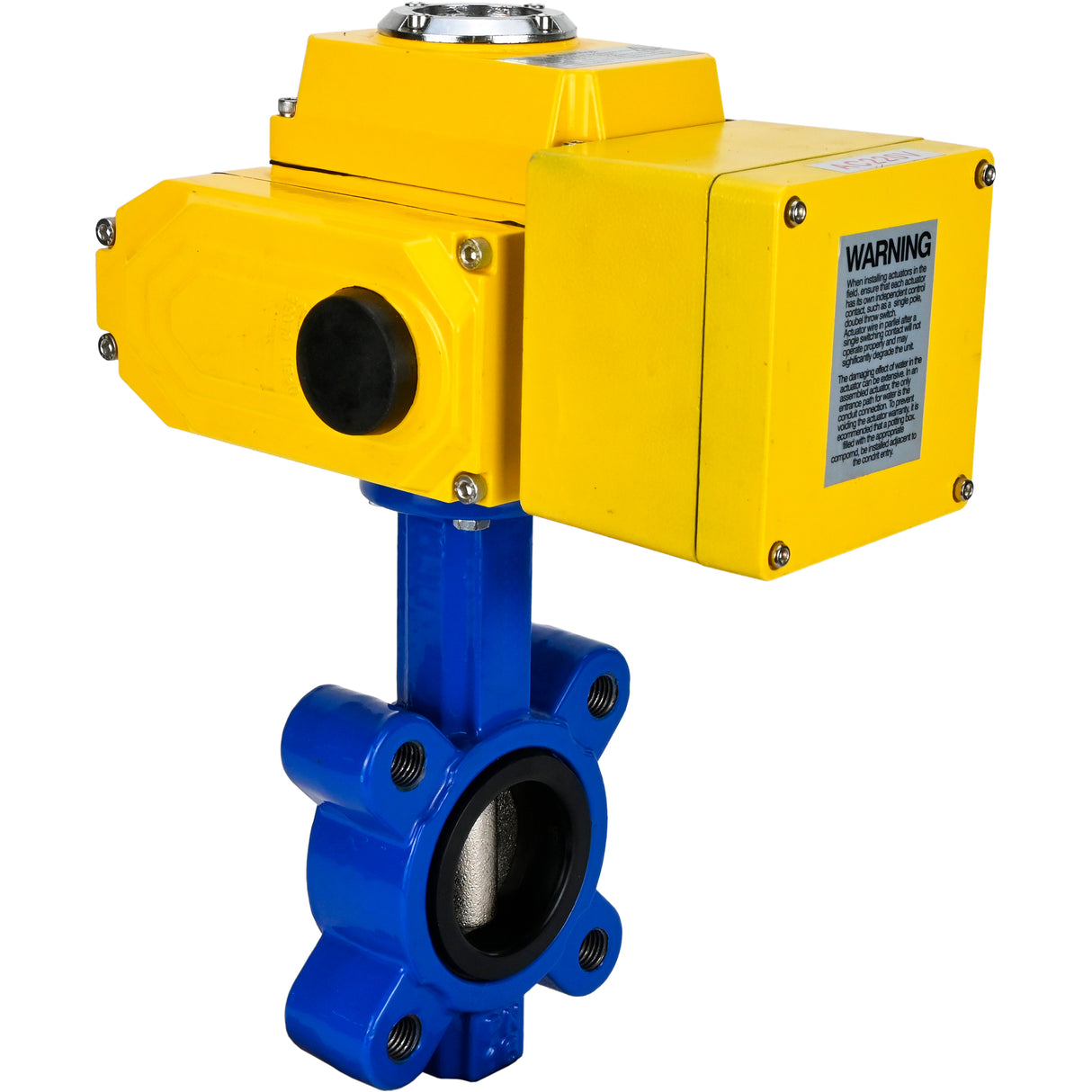 Vanne papillon d'eau Elephant WBV1616N-2W-Fb-H, matériau du corps - fonte QT450, matériau du disque - fonte QT450, joint - NBR, actionneur électrique QT-N-EM-A1-220VAC-U1 220V