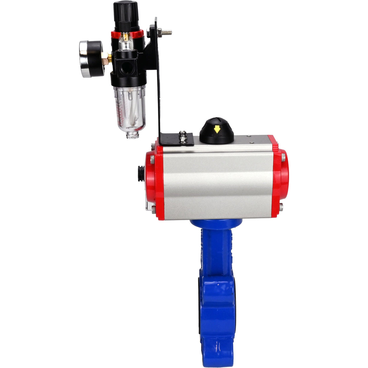 Vanne papillon d'eau Elephant WBV1631E-2W-Fb-H, matériau du corps - fonte QT450, matériau du disque - acier inoxydable AISI 304, joint - EPDM, actionneur pneumatique PA-SA avec ressorts de rappel, 4M310-08 220V BPV AFC2000