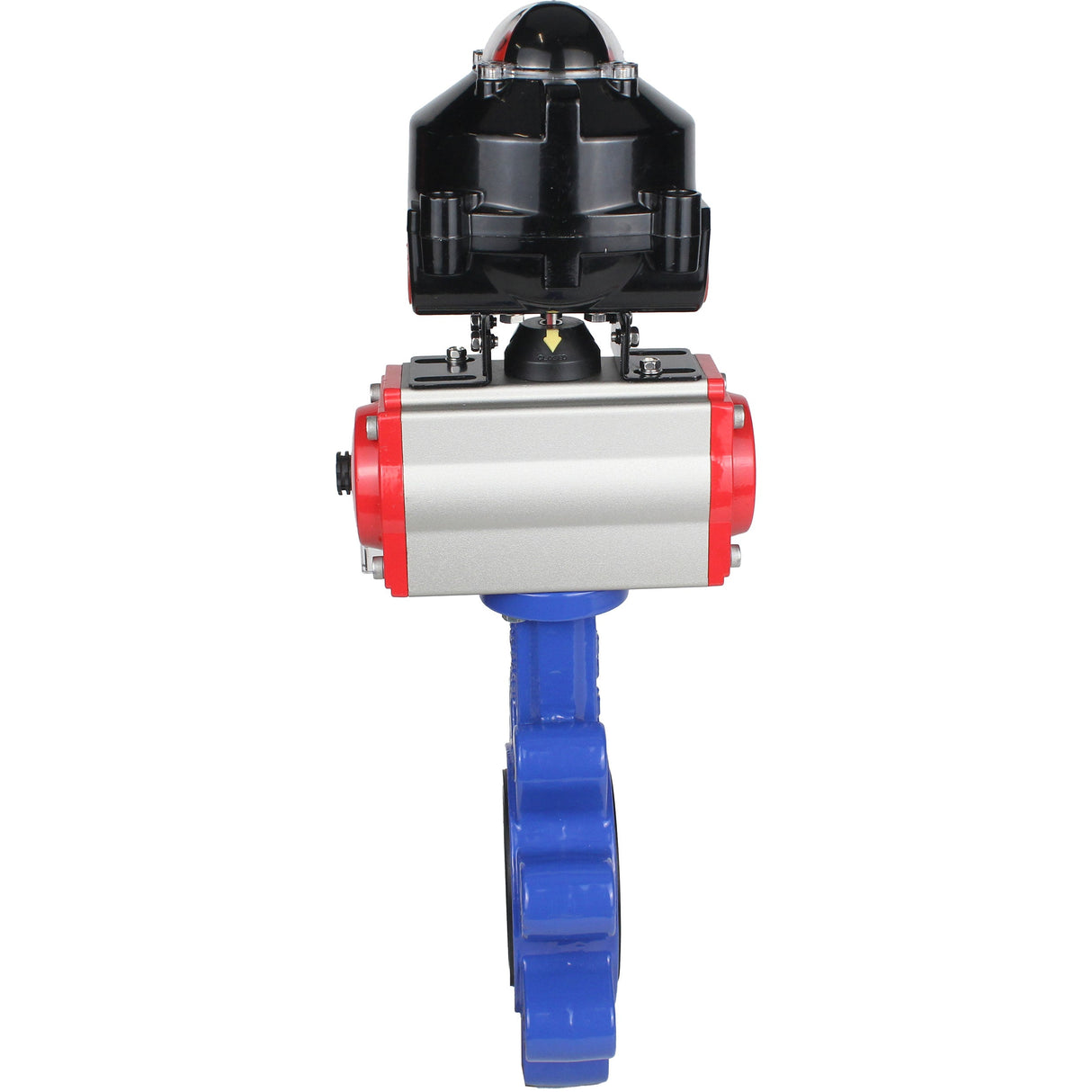 Vanne papillon d'eau Elephant WBV1631E-2W-Fb-H, matériau du corps - fonte QT450, matériau du disque - acier inoxydable AISI 304, joint - EPDM, actionneur pneumatique PA-SA avec ressorts de rappel, 4M310-08 220V, BKV APL-510N EX