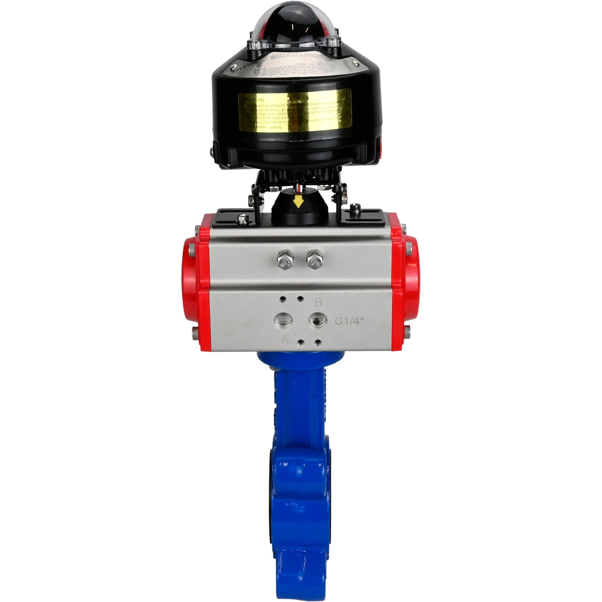 Vanne papillon d'eau Elephant WBV1631E-2W-Fb-H, matériau du corps - fonte QT450, matériau du disque - acier inoxydable AISI 304, joint - EPDM, actionneur pneumatique PA-SA avec ressorts de rappel, , BKV APL-510N EX