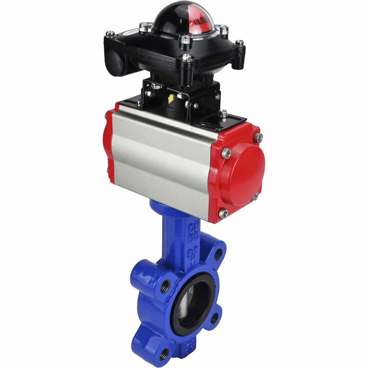 Vanne papillon d'eau Elephant WBV1631N-2W-Fb-H, matériau du corps - fonte QT450, matériau du disque - acier inoxydable AISI 304, joint - NBR, actionneur pneumatique PA-SA avec ressorts de rappel, , BKV APL-210N