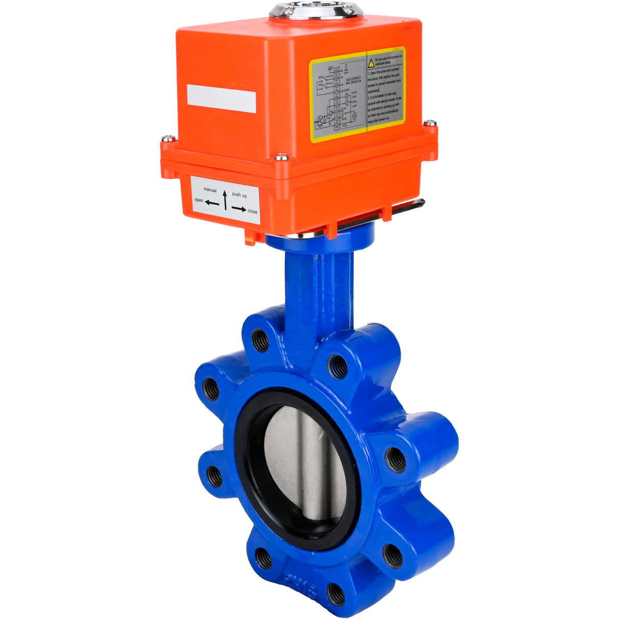 Vanne papillon d'eau Elephant WBV1631E-2W-Fb-H, matériau du corps - fonte QT450, matériau du disque - acier inoxydable AISI 304, joint - EPDM, actionneur électrique QT-N-EM-O1-220VAC-U1 MINI 220V