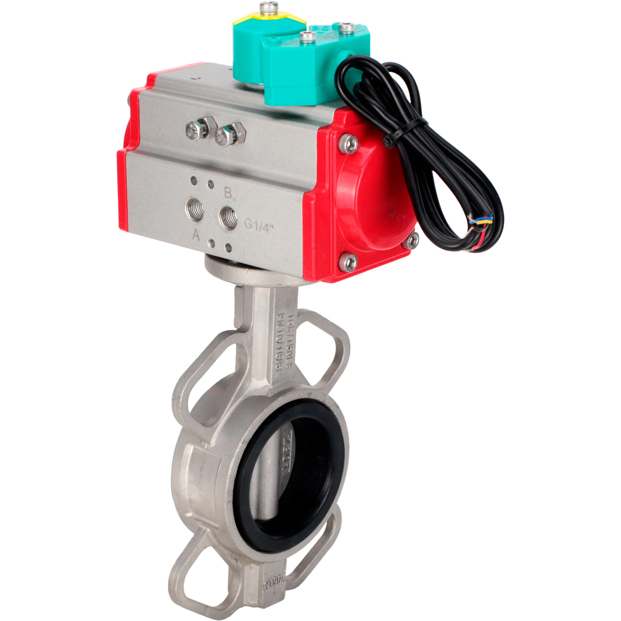 Disc rotary valves Elephant WBV3131N-2W-Fb-H DN50-250 16 bar body - 304 stainless steel, disc - 304 stainless steel, seal - NBR, with pneumatic drive PA-DA-XXX and ALS200D magnetic switch