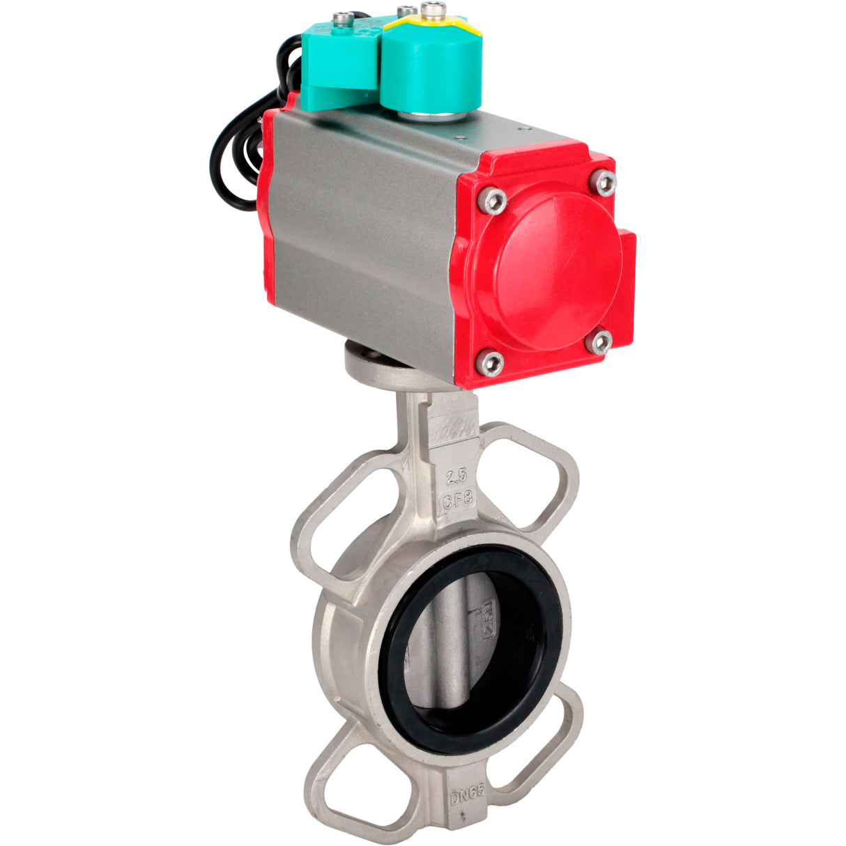 Disc rotary valves Elephant WBV3131N-2W-Fb-H DN50-250 16 bar body - 304 stainless steel, disc - 304 stainless steel, seal - NBR, with pneumatic drive PA-DA-XXX and ALS200D magnetic switch