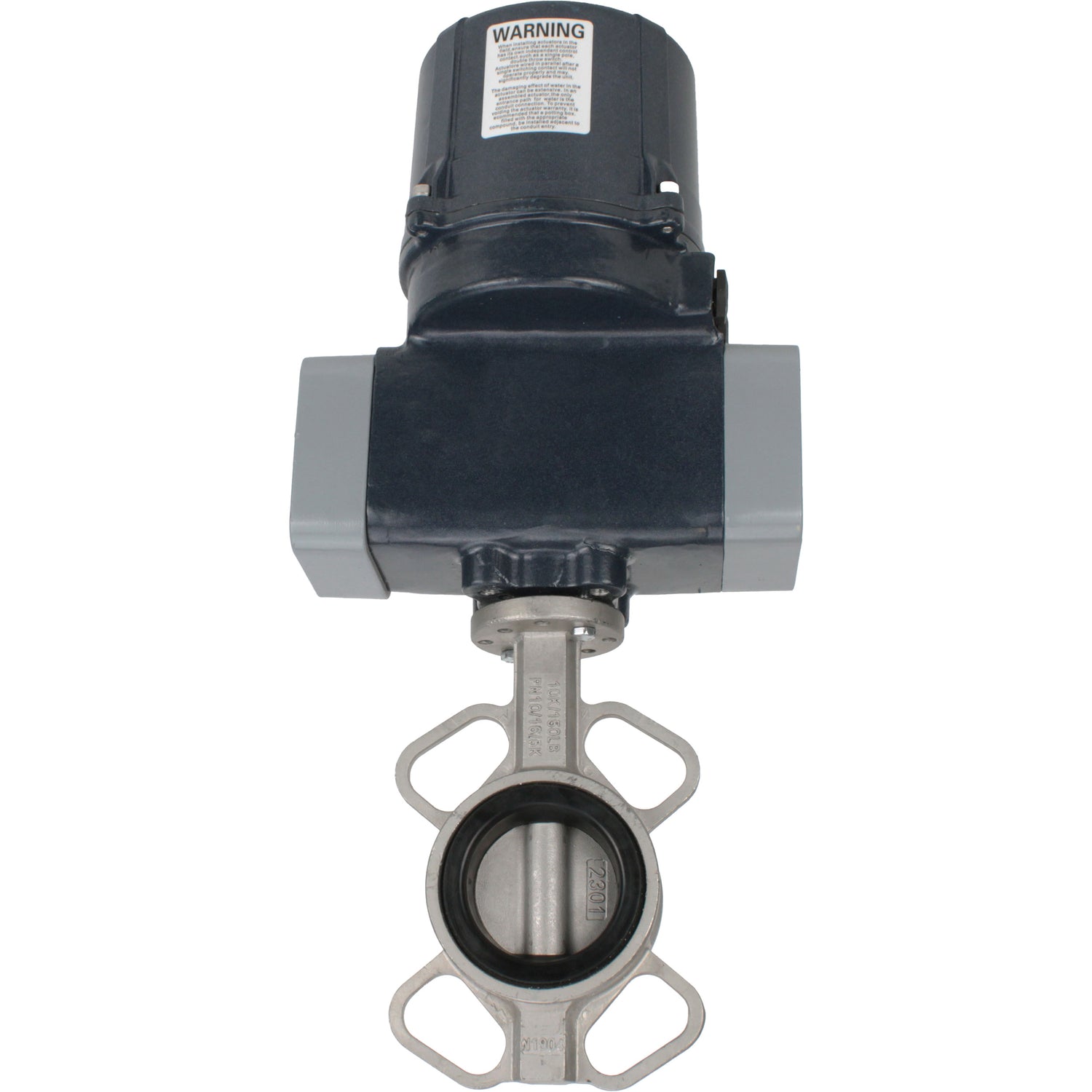 Butterfly valves Elephant WBV3131E-2W-Fb-H interflanged, body - stainless steel 304, disc - stainless steel 304, seal - EPDM, with electric quarter turn actuator Elephant QTSA-N-EM-O0-220VAC