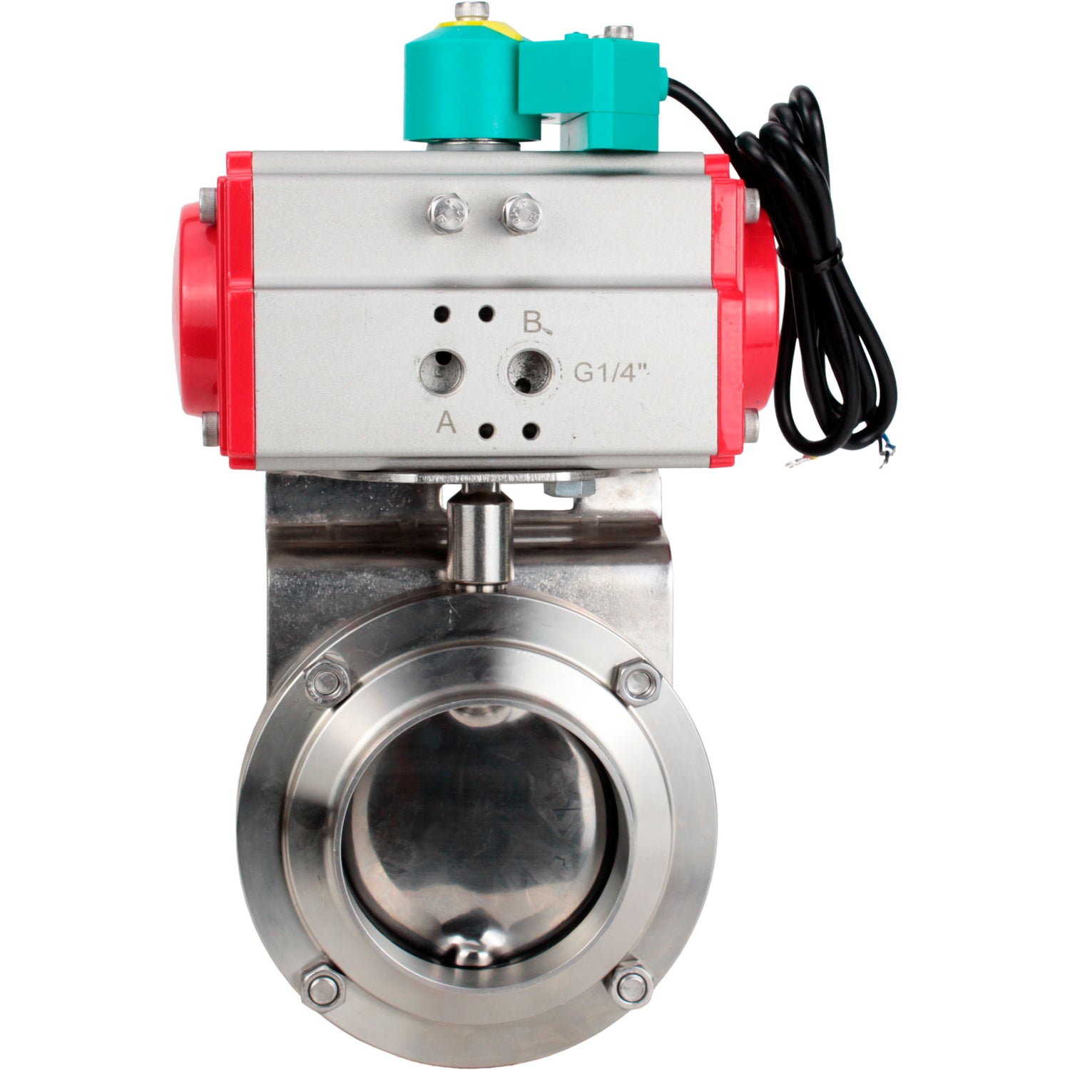 Disc rotary valves Elephant WBV3131E-2W-T-H DN15-100 10 bar threaded, food-grade stainless steel 304, seal - EPDM, with pneumatic drive PA-DA-XXX and ALS200D magnetic switch