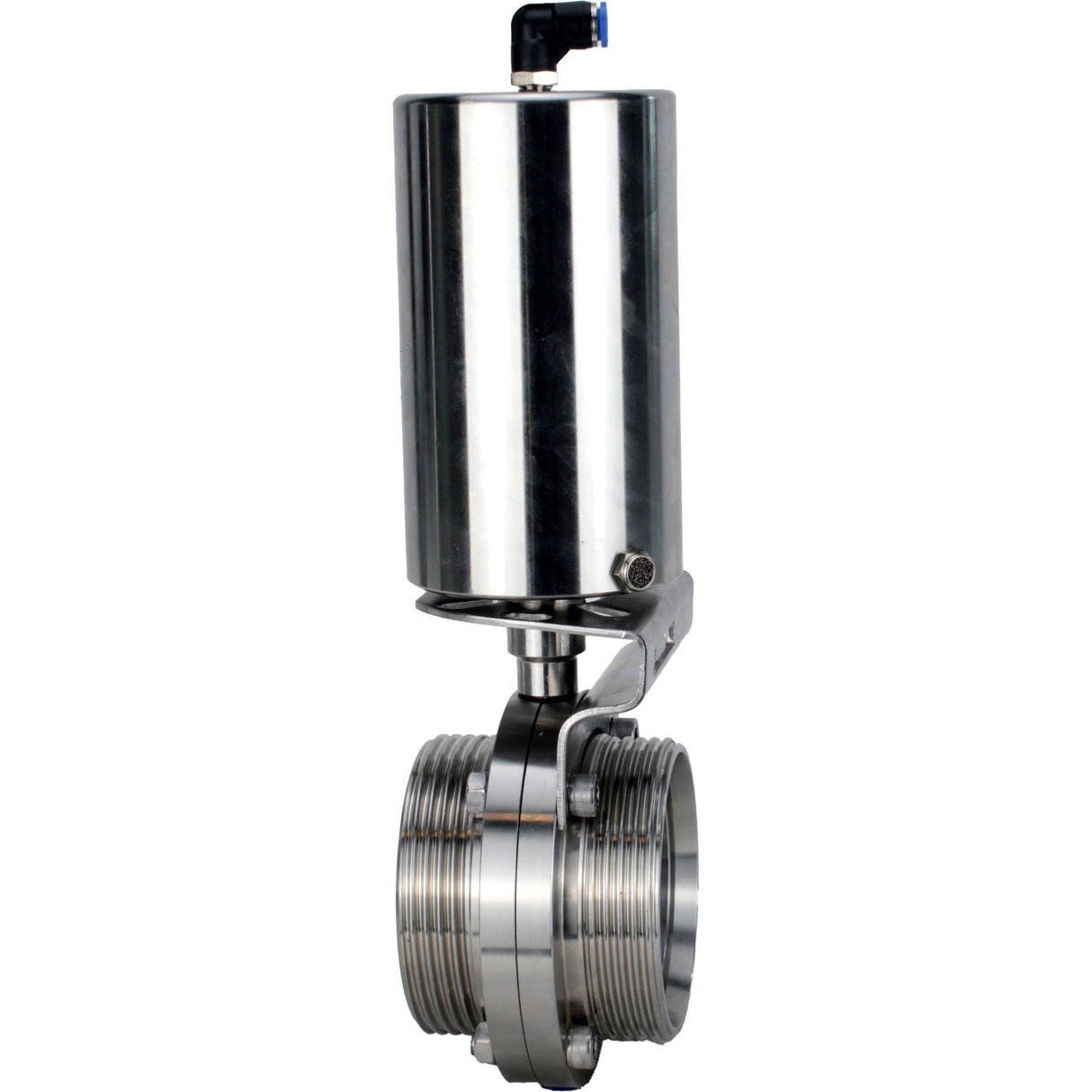 Water Butterfly valves Elephant WBV3131S-2W-T-H, body material - stainless steel AISI 304, seal - Silicon, with pneumatic actuator PA-SA-85