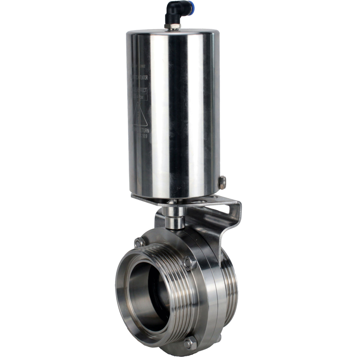 Water Butterfly valves Elephant WBV3131S-2W-T-H, body material - stainless steel AISI 304, seal - Silicon, with pneumatic actuator PA-SA-85