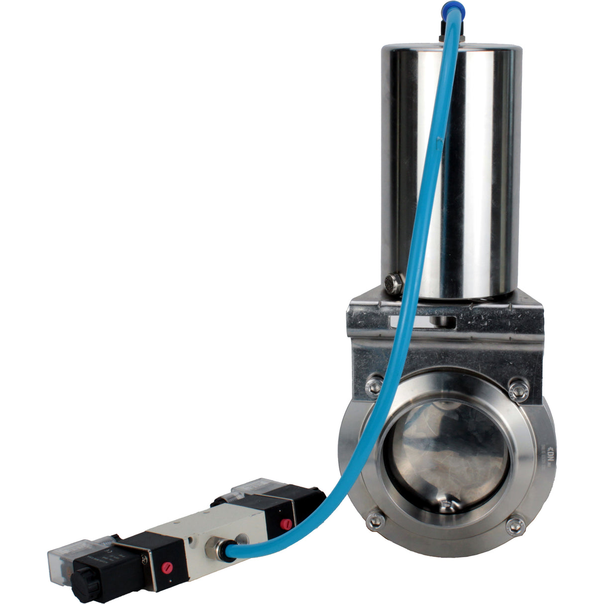 Water Butterfly valves Elephant WBV3131S-2W-W-H, body material - stainless steel AISI 304, seal - Silicon, with pneumatic actuator PA-SA-85, pneumatic distributor 4V320-10 220V