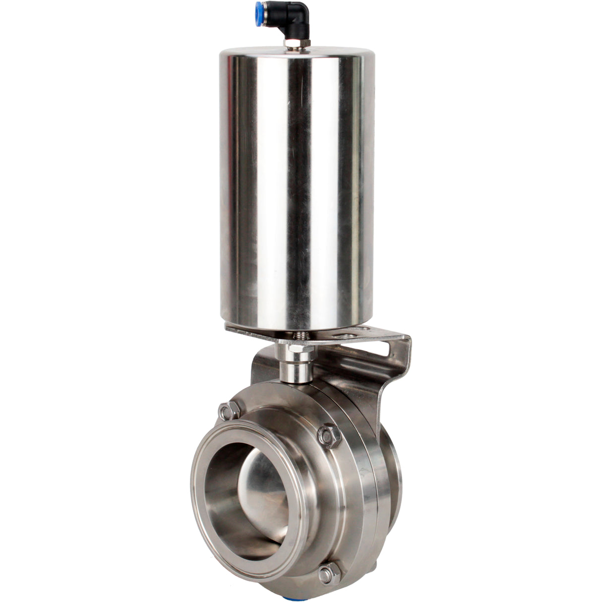 Water Butterfly valves Elephant WBV3131S-2W-C-H, body material - stainless steel AISI 304, seal - Silicon, with pneumatic actuator PA-SA-85