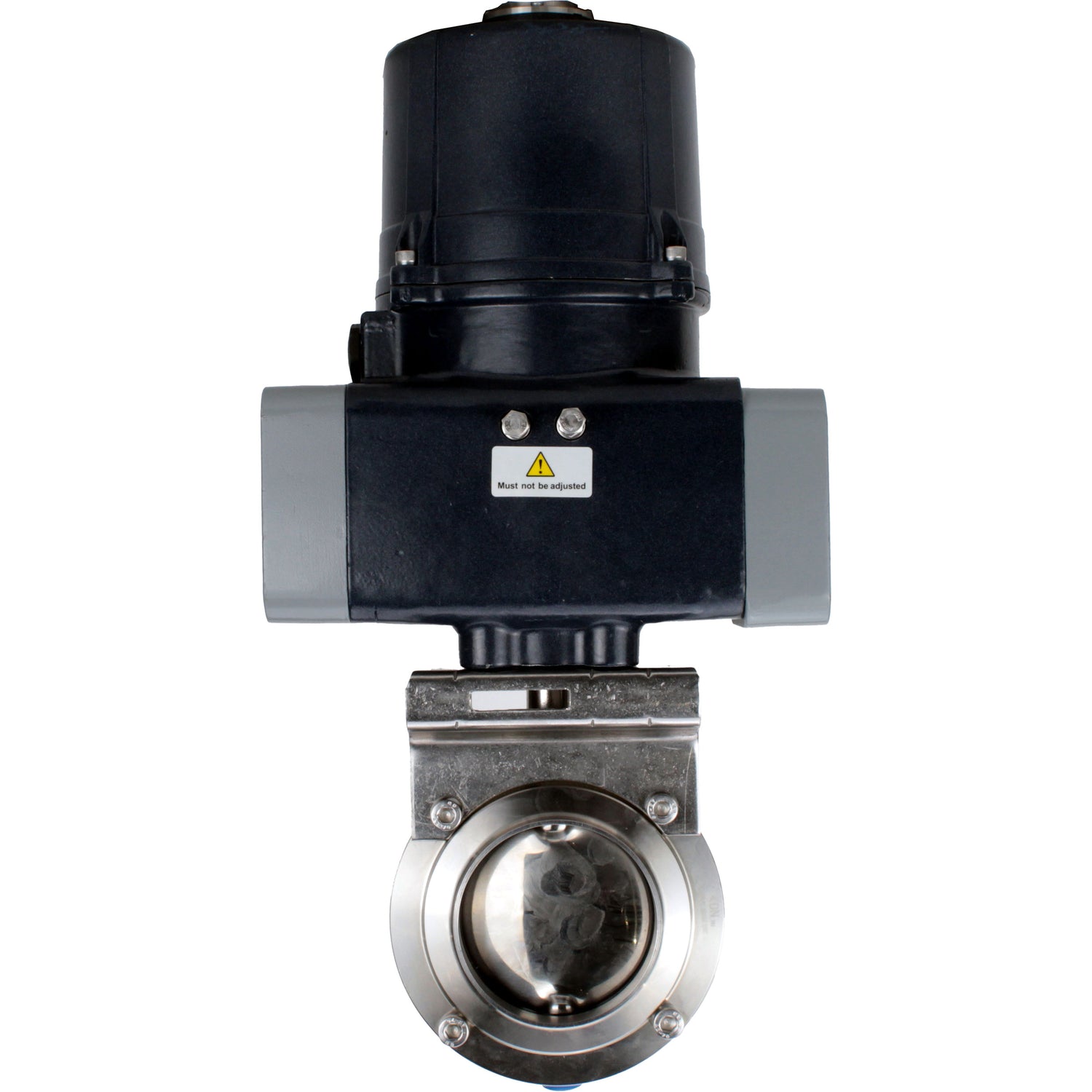 Butterfly valves Elephant WBV3131S-2W-C-H clumpy, body - food grade stainless steel AISI 304, disc - stainless steel AISI 304, seal - Silicon, with electric quarter turn actuator Elephant QTSA-N-EM-O0-220VAC