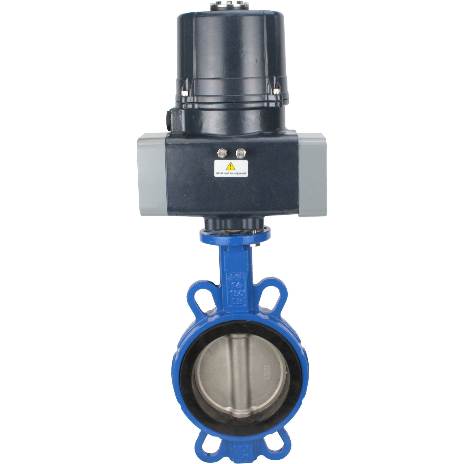 Butterfly valves Elephant WBV3432V-2W-Fb-H interflanged, body - WCB carbon steel, disc - stainless steel 316L, seal - Viton, with electric quarter turn actuator Elephant QTSA-N-EM-O0-220VAC
