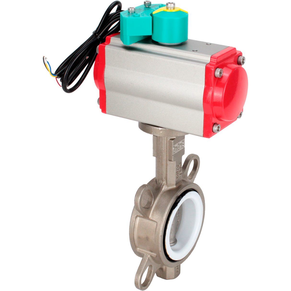 Water Butterfly Valve Elephant WBV3232P-2W-Fb-H DN40-300 16 bar case - 316L stainless steel, disc - 316L stainless steel, seal - PTFE, with pneumatic drive PA-DA-XXX and ALS200D magnetic switch