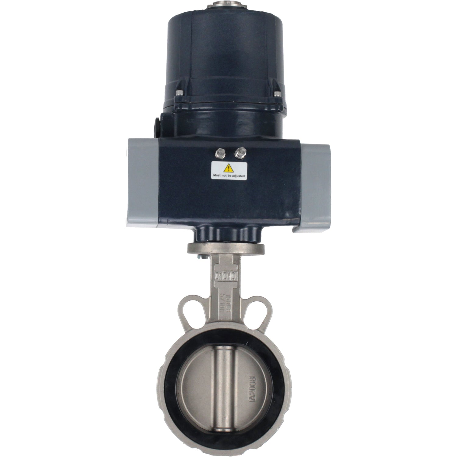 Butterfly valves Elephant WBV3232V-2W-Fb-H interflanged, body - 316L stainless steel, disc - 316L stainless steel, seal - Viton, with electric quarter turn actuator Elephant QTSA-N-EM-O0-220VAC