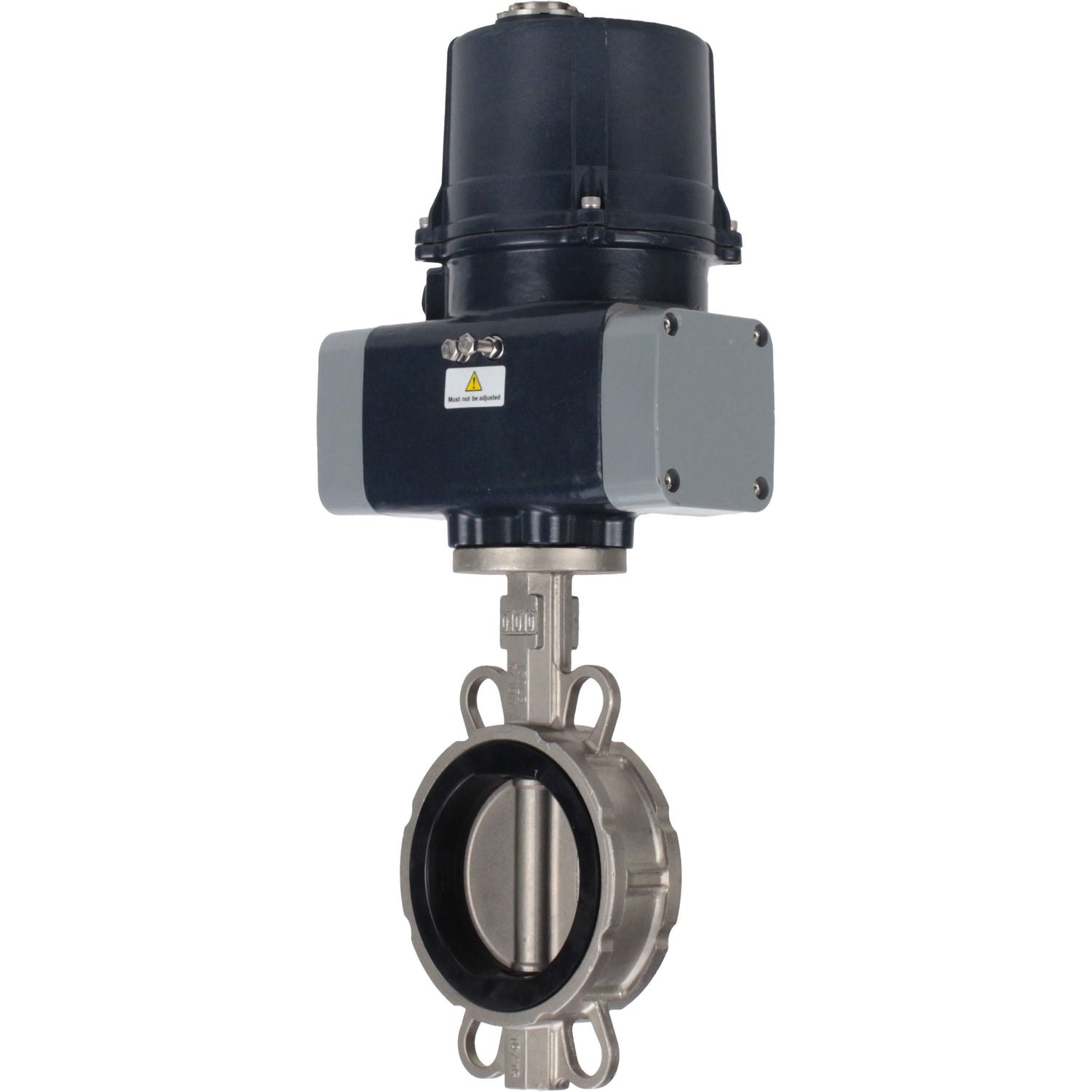 Butterfly valves Elephant WBV3232V-2W-Fb-H interflanged, body - 316L stainless steel, disc - 316L stainless steel, seal - Viton, with electric quarter turn actuator Elephant QTSA-N-EM-O0-220VAC