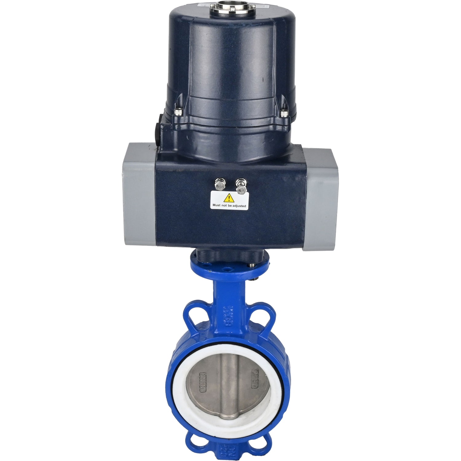 Butterfly valves Elephant WBV3432P-2W-Fb-H interflanged, body - WCB carbon steel, disc - stainless steel 316L, seal - PTFE, with electric quarter turn actuator Elephant QTSA-N-EM-O0-220VAC