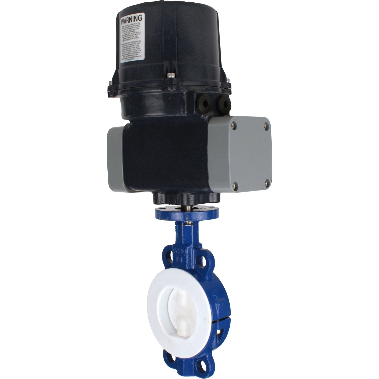 Butterfly valves Elephant WBV3434Pf-2W-Fb-H lined interflanged, body - carbon steel WCB, disc - carbon steel WCB, seal - PTFE, with electric quarter turn actuator Elephant QTSA-N-EM-O0-220VAC