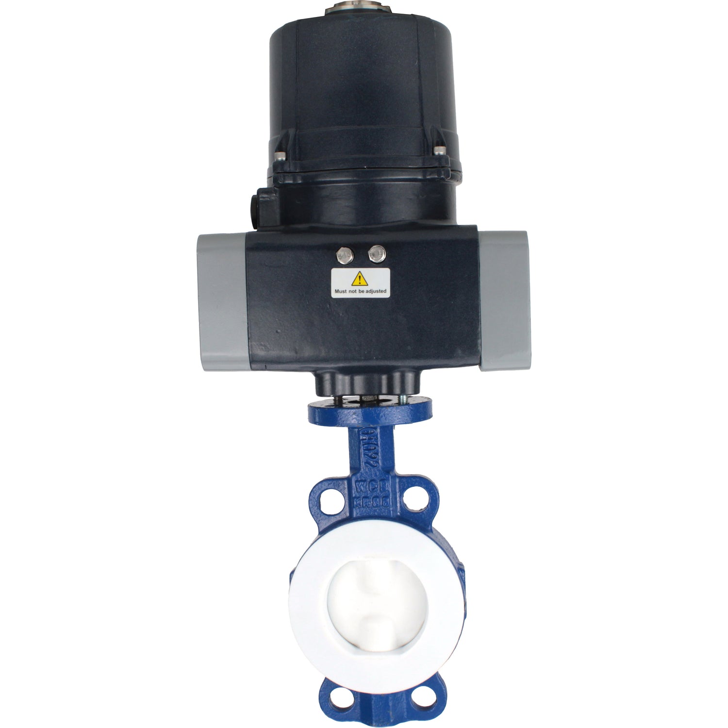 Butterfly valves Elephant WBV3434Pf-2W-Fb-H lined interflanged, body - carbon steel WCB, disc - carbon steel WCB, seal - PTFE, with electric quarter turn actuator Elephant QTSA-N-EM-O0-220VAC